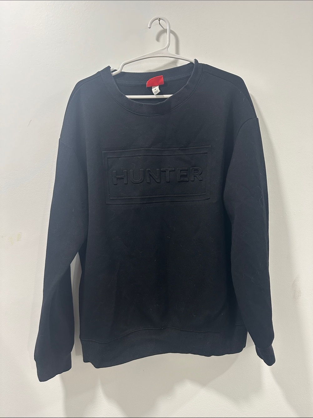 Hunter Black Embossed Logo Crewneck Sweatshirt